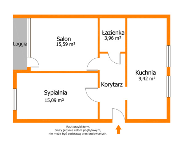 Twoja własna przestrzeń:2 pokoje + loggia |Trzciel