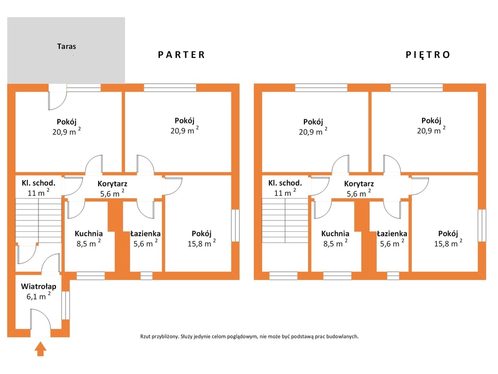 Dom szeregowy 220 m², dwa mieszkania, ogród, garaż