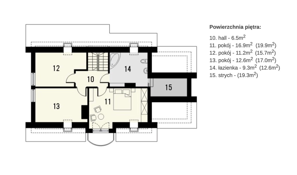 Dom piętrowy do własnej aranżacji Zarzecze